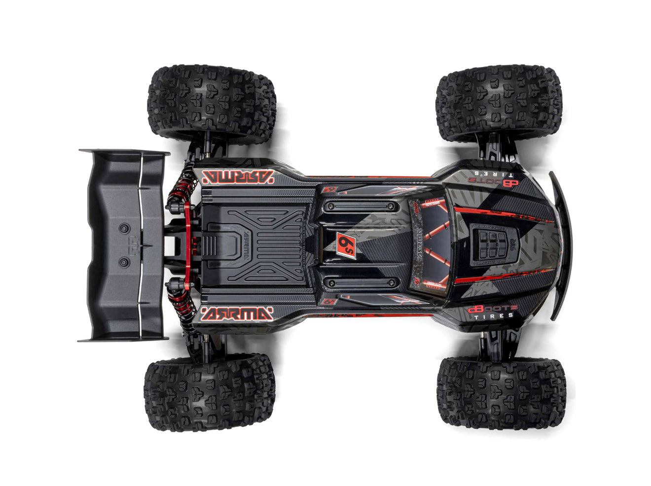 ARRMA KRATON 6S EXB 1/8 4X4 RTR Speed Monster Truck Black clip less body #C-ARA8708V6T1
