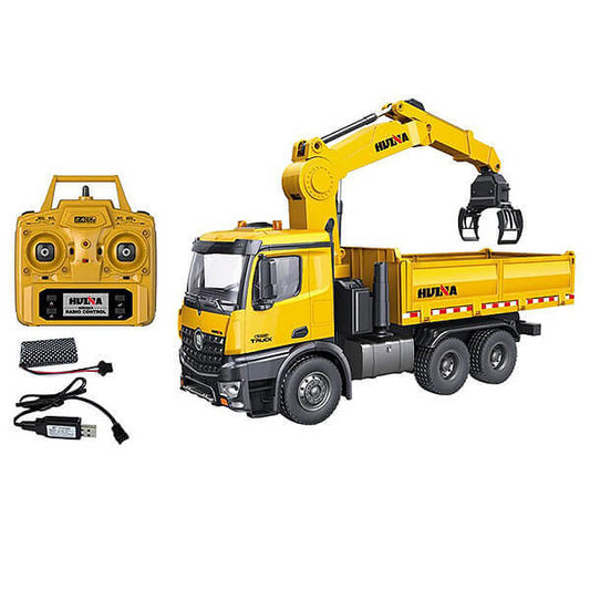 HUINA 1:14 RC TIMBER GRAB DUMP TRUCK 2.4G - RC Hobby Product